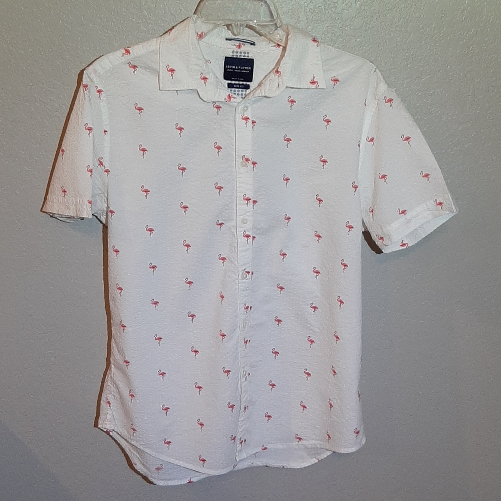 Denim & Flower Slim Fit Boy's Medium Shirt.
